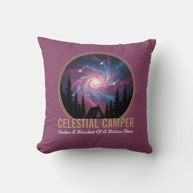 Cojín Decorativo Celestial Camper Galaxy Night Scene (Anverso)