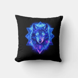 Cojín Decorativo Celestial Wolf • Cosmic Energy Guardian Pillow