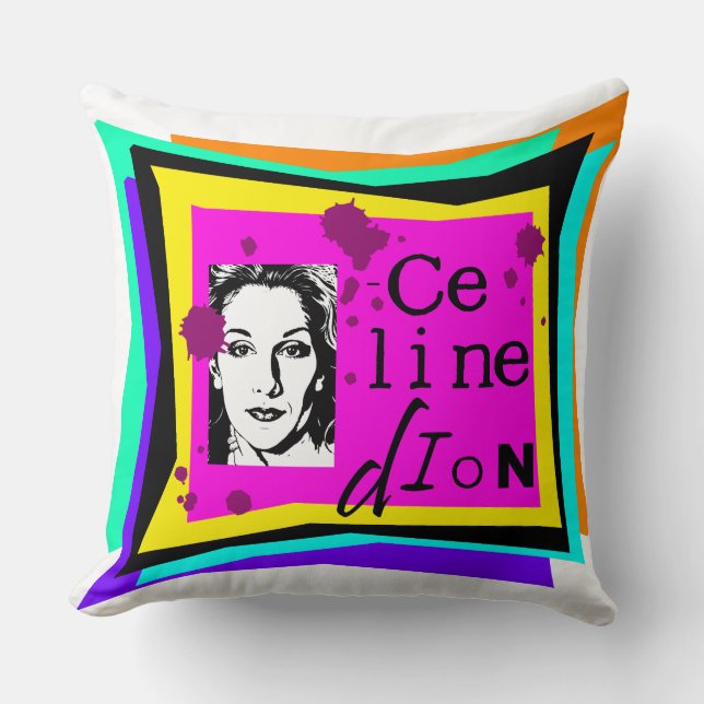 Cojín Decorativo Celine Dion - arte pop (Anverso)