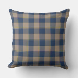 Cojín Decorativo Cello Blue and Donkey Brown Plaid