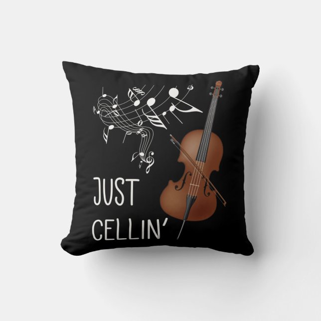 Cojín Decorativo Cello String Instrumento Cellist Humor violoncello (Anverso)