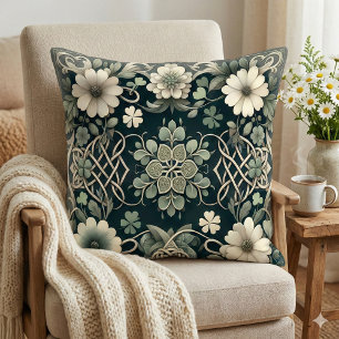 Cojín Decorativo Celta Encanto Floral del Trébol