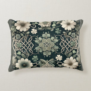 Cojín Decorativo Celta Floral de Trébol Encantador