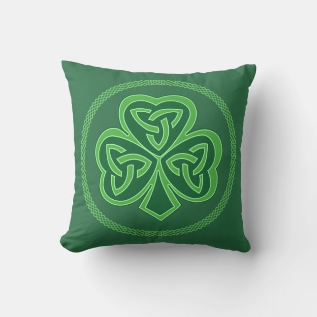 Cojín Decorativo Celtic Knot Shamrock (Anverso)