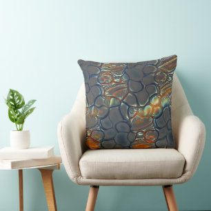 Cojín Decorativo Células grises quemadas manchadas a luz de oro sua