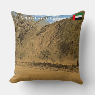 Cojín Decorativo Cementerio en las montañas Hajar de los Emiratos Á