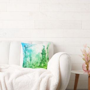 Cojín Decorativo Cementerio espeluznante y espeluznante Halloween v