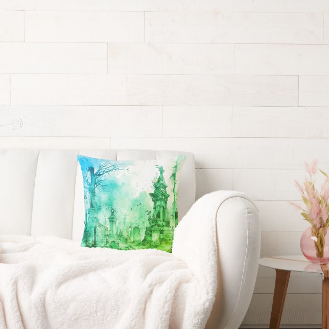 Cojín Decorativo Cementerio espeluznante y espeluznante Halloween v (Sofá)