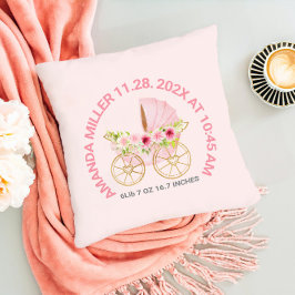 Cojín Decorativo Cena floral rosa lindo Stroller Nacimiento