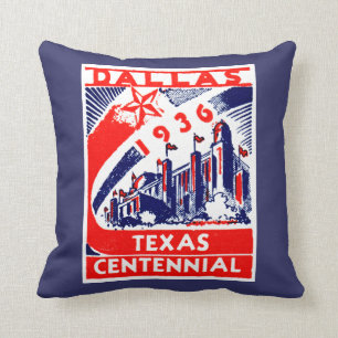 Cojín Decorativo Centennial 1936 de Dallas Tejas
