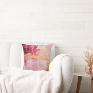 Cojín Decorativo Cepillo artístico estalla oro y rosa
