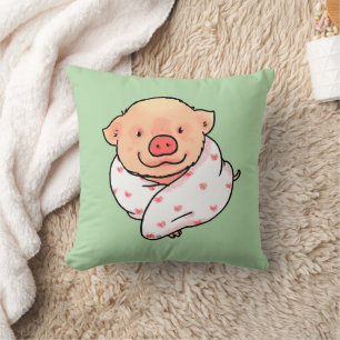 Cojín Decorativo Cerdito bebé lindo envuelto en manta