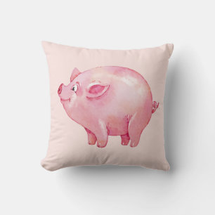 Cojín Decorativo Cerdito Rosa Lindo Regalo Granjero Campestre Cerdo