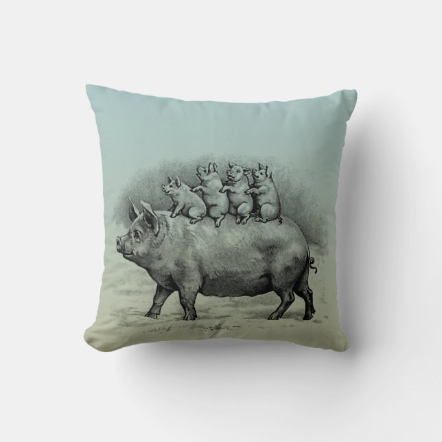 Cojín Decorativo Cerdo con los cochinillos (Anverso)
