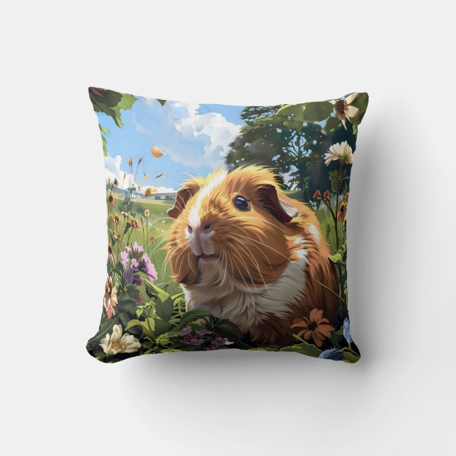 Cojín Decorativo Cerdo de Springtime Guinea (Anverso)