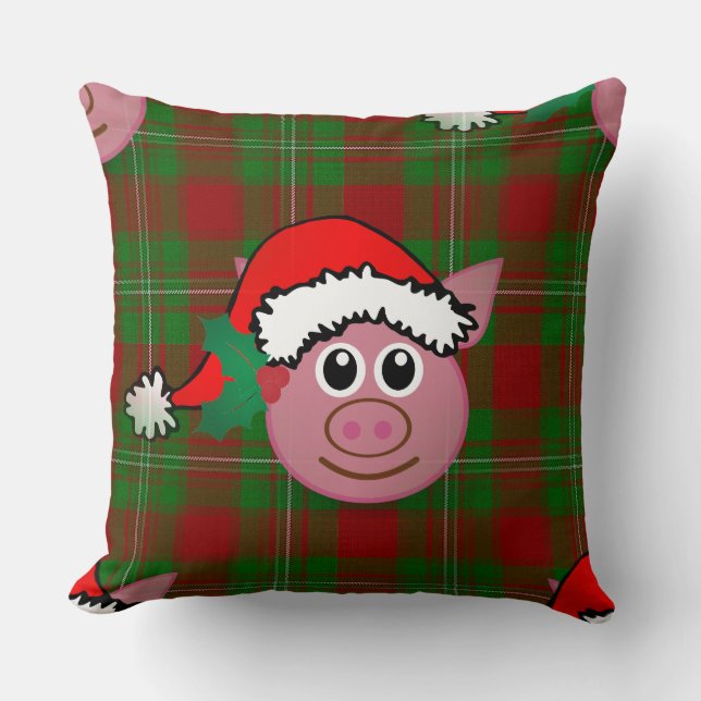 Cojín Decorativo cerdo navidad (Anverso)