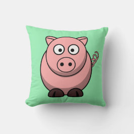 Cojín Decorativo Cerdo personalizado en verde menta