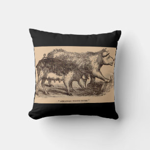 Cojín Decorativo cerdos de impresión animal de granja del siglo XIX