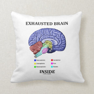 Cojín Decorativo Cerebro agotado dentro del humor anatómico del