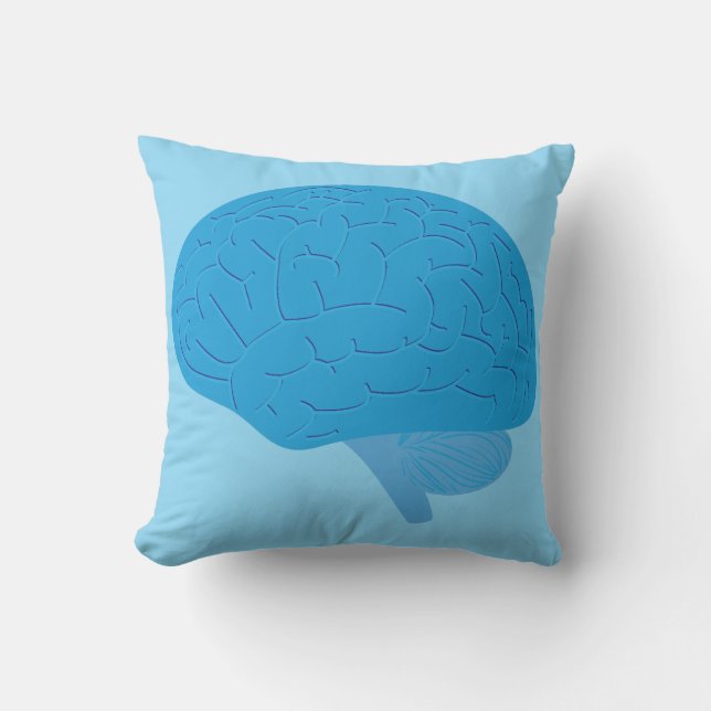 Cojín Decorativo Cerebro Azul (Anverso)