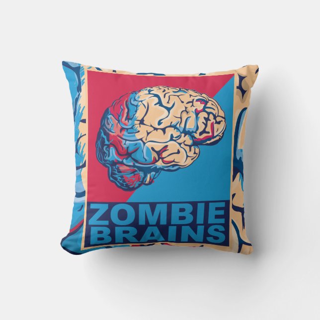 Cojín Decorativo Cerebro de Zombie (Anverso)