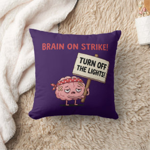 Cojín Decorativo Cerebro en Huelga — Apagar las Luces