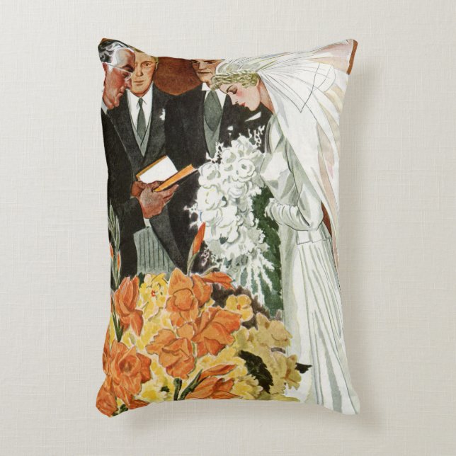 Cojín Decorativo Ceremonia de bodas con novia y novio (Frente (Vertical))