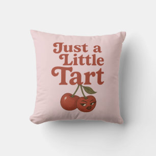 Cojín Decorativo Cereza descarada solo un poco ácida Retro Rojo y R