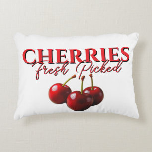 Cojín Decorativo Cerezas retro lindas recién recogidas 