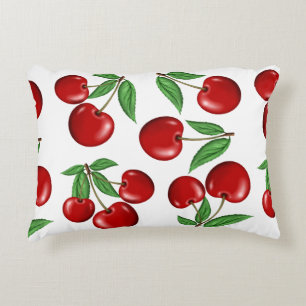 Cojín Decorativo Cerezas Rojas en Patrón Total