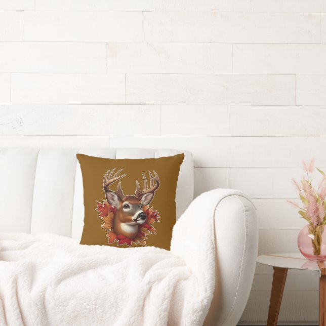Cojín Decorativo Cerfs rodeados de hojas otoñales (Sofá)