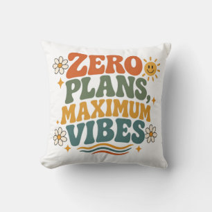 Cojín Decorativo Cero Planes Máximas Vibraciones Retro Boho Cita Fl