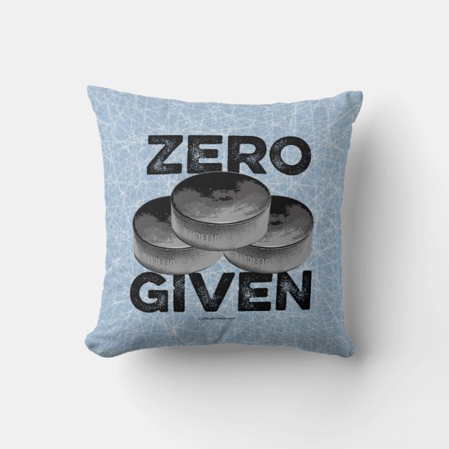 Cojín Decorativo Cero Pucks dados (Hockey) (Anverso)