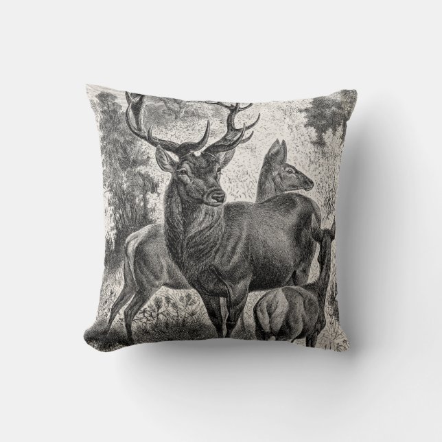 Cojín Decorativo Cervatillo de la gama del macho del ilustracion (Anverso)