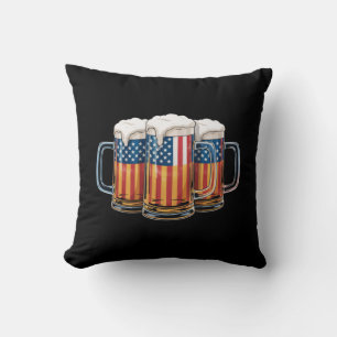 Cojín Decorativo Cerveza Bandera Americana 4 de Julio Merica Bebien