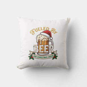 Cojín Decorativo Cerveza con combustible Taza de alegría de Navidad