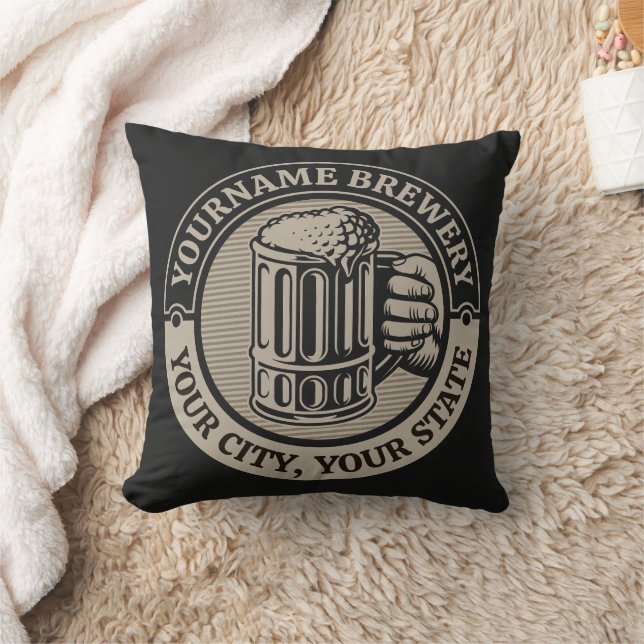 Cojín Decorativo Cerveza de elaboración de nombres personalizados C (Manta)