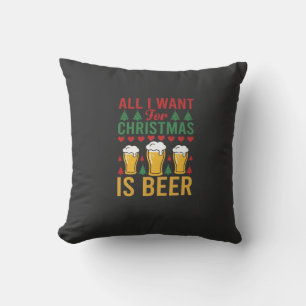 Cojín Decorativo Cerveza de Navidad Fiesta de Navidad