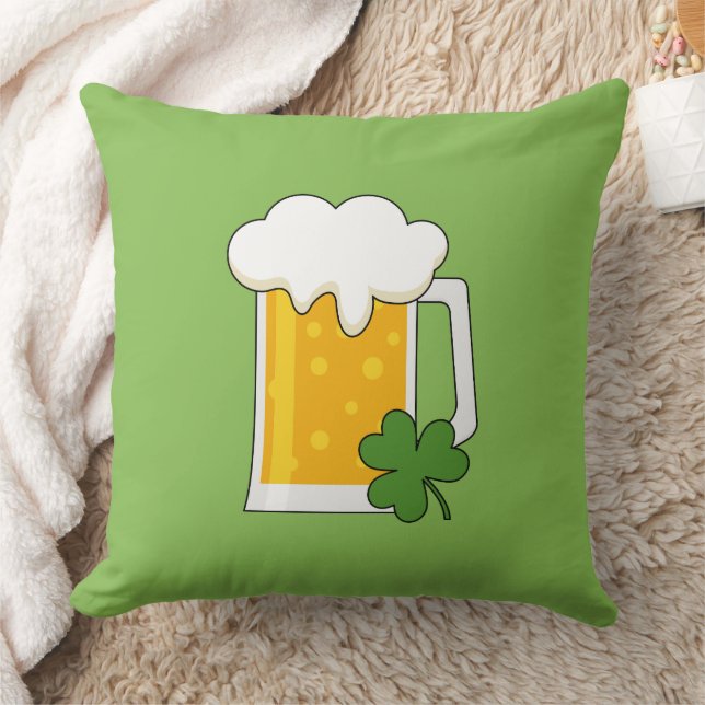 Cojín Decorativo Cerveza irlandesa Mug con Shamrock Clover (Manta)