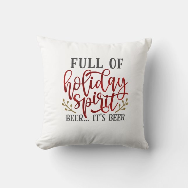 Cojín Decorativo Cerveza Navidad divertida (Anverso)