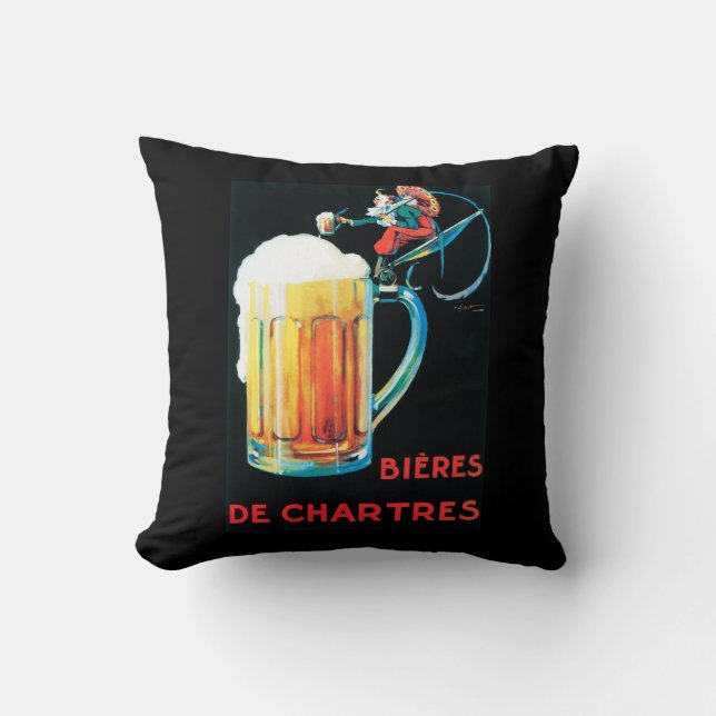 Cojín Decorativo Cervezas del poster promocional de Chartres (Anverso)