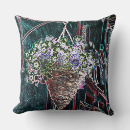 Cojín Decorativo Cesta colgada de flores