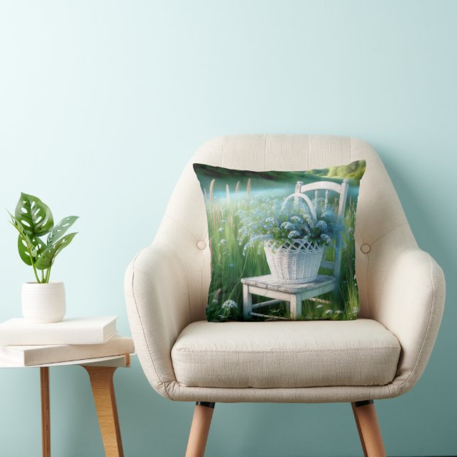 Cojín Decorativo Cesta de flores nometido (Silla)