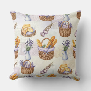 Cojín Decorativo Cestas con pan y queso de Natasha Us