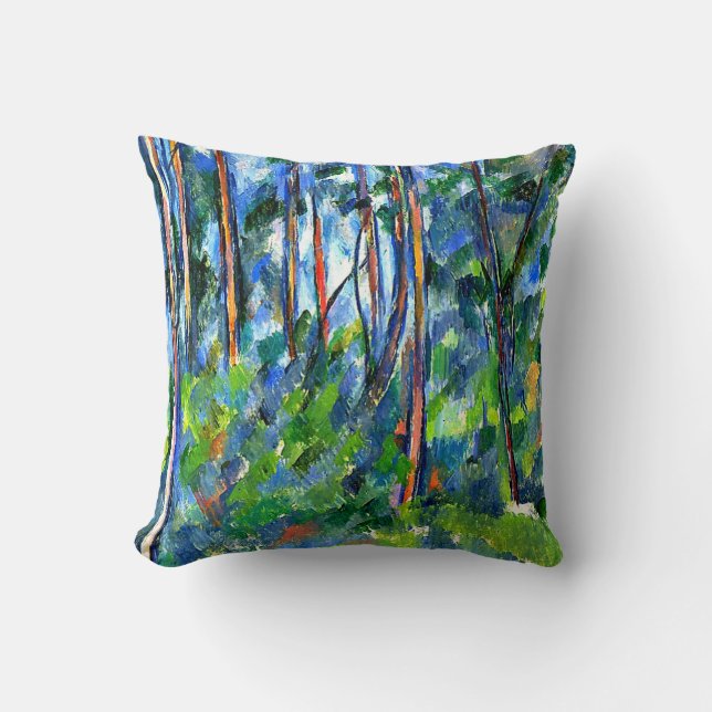 Cojín Decorativo Cezanne - En los bosques, pintura famosa (Anverso)