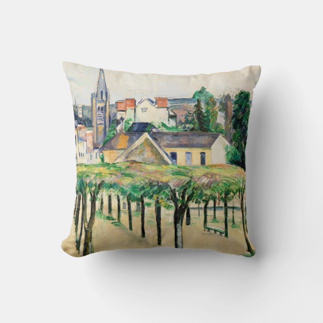 Cojín Decorativo Cezanne - Village Square (Plaza de la aldea) (Anverso)
