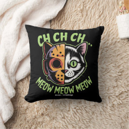 Cojín Decorativo Ch Ch Ch Meow Meow Meow Meme Gracioso Gato Hallowe