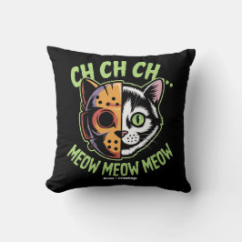 Cojín Decorativo Ch Ch Ch Meow Meow Meow Meme Gracioso Gato Hallowe