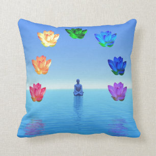 Cojín Decorativo Chakras, rojo, naranja, amarillo, verde, turquesa,