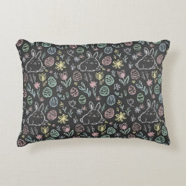 Cojín Decorativo Chalkboard Easter Bunny Doodle Pattern